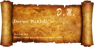 Deres Miklós névjegykártya