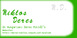 miklos deres business card